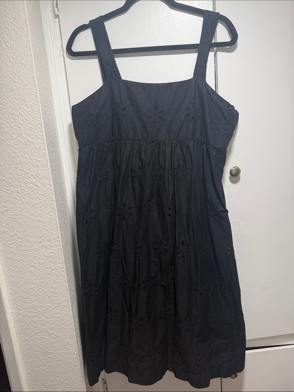 Style & Co. Black Eyelet Midi Dress with Wide Straps